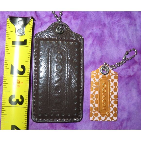 COACH brown patent Leather Large Hangtag FOB bag charm - Picture 3 of 3